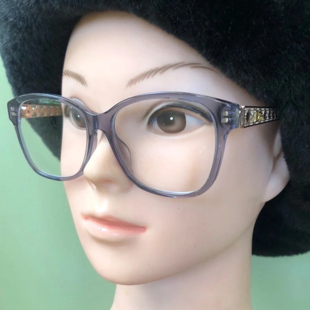Christian Dior Diorama O5 Eyeglasses Crystal Blue Gold Black - Women's / COA